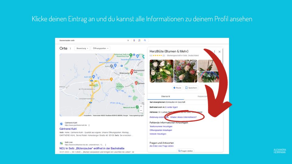 Inhaber des Unternehmens Google Business Profil