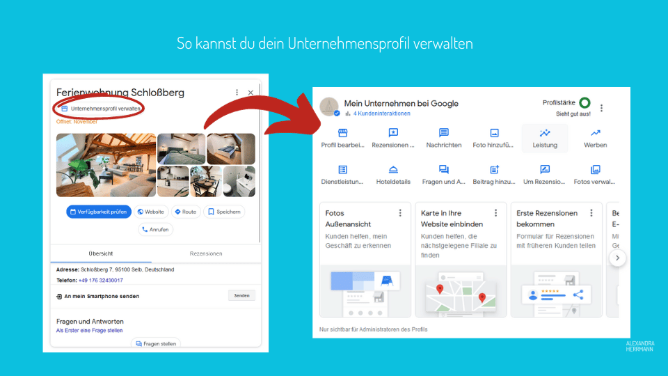Google Unternehmensprofil verwalten