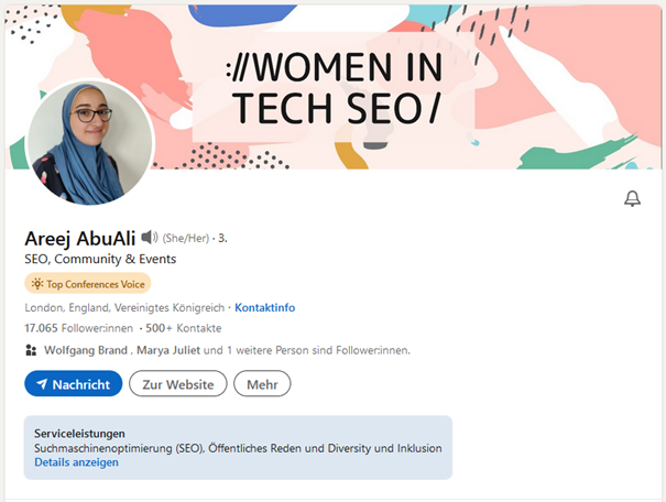 Areej AbuAli - Thought Leader in SEO