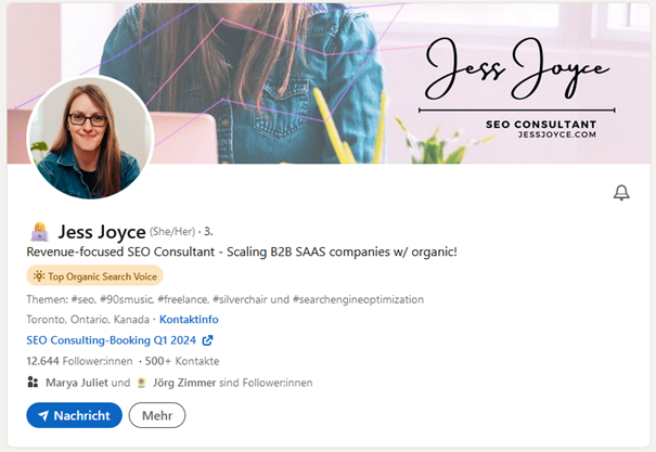 Jess Joyce SEO Expertin - Thought Leader