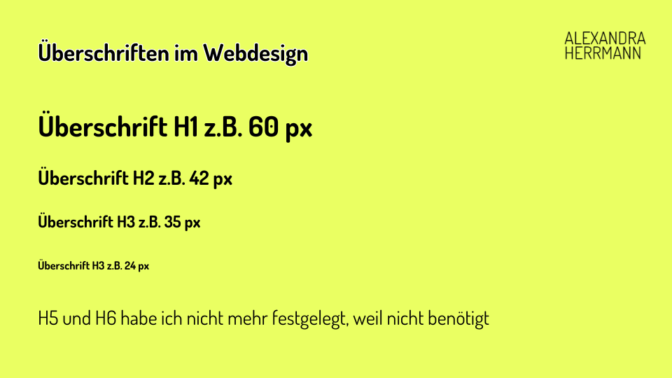 Hierarchie im Webdesign Präsentation SEO Alex