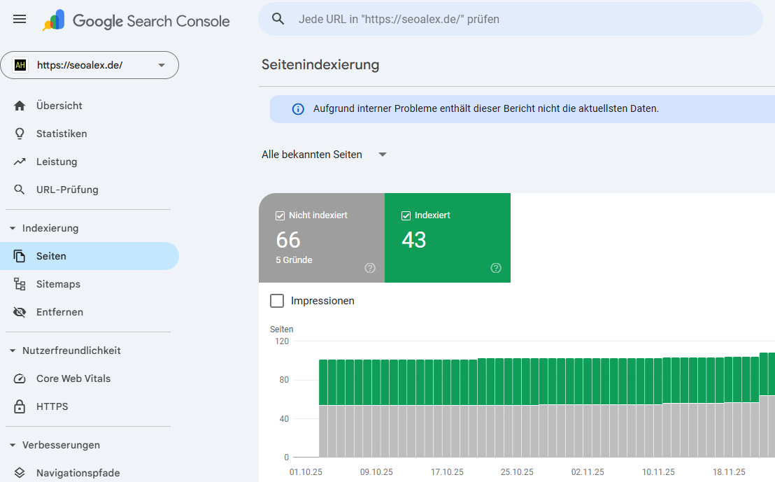 Google Search Console Seiten Indexierung Übersicht