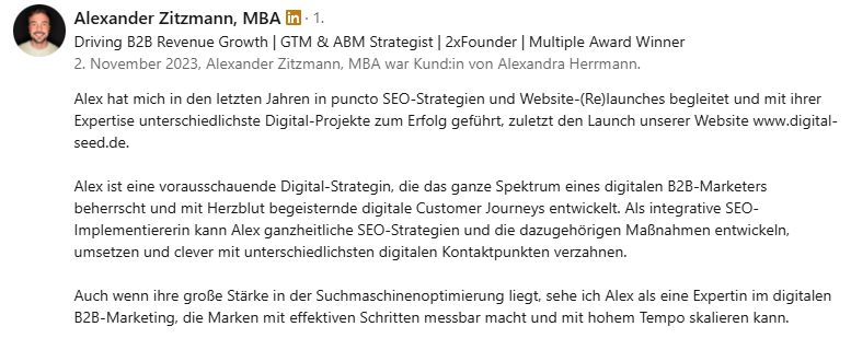 Referenz Digital Seed Alex Zitzmann Referenz Digital Seed Alex Zitzmann