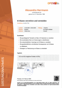 Urkunde KI Bias Alex Herrmann